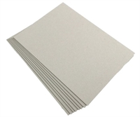 Bogbinderpap karton 2,4mm, grå recycled, 1510 gram, 720 x 1040mm  - 5 ark. pr. pk.